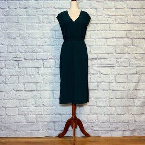 J. Crew Forest Green Laser Cut Midi Dress